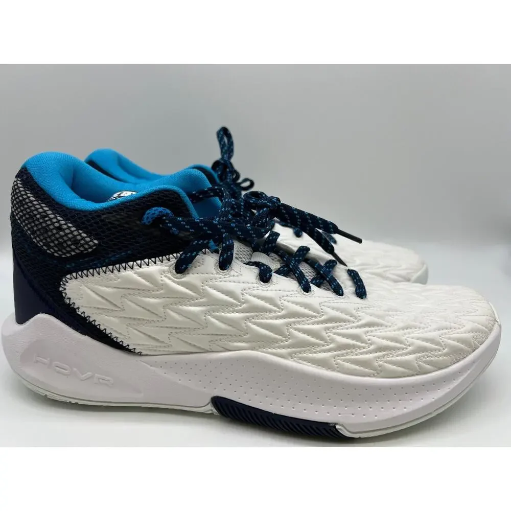 Under Armour HOVR Havoc 5 Team Basketball White/Navy Shoes 3024979-103 Size 10.5